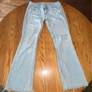 Vintage American Eagle distressed flare jeans.10 regular hipster fit.Gently worn